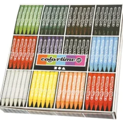 Colortime Färgkritor, L: 10 cm, tjocklek 11 mm, mixade färger, 12x24 st./ 1 förp.