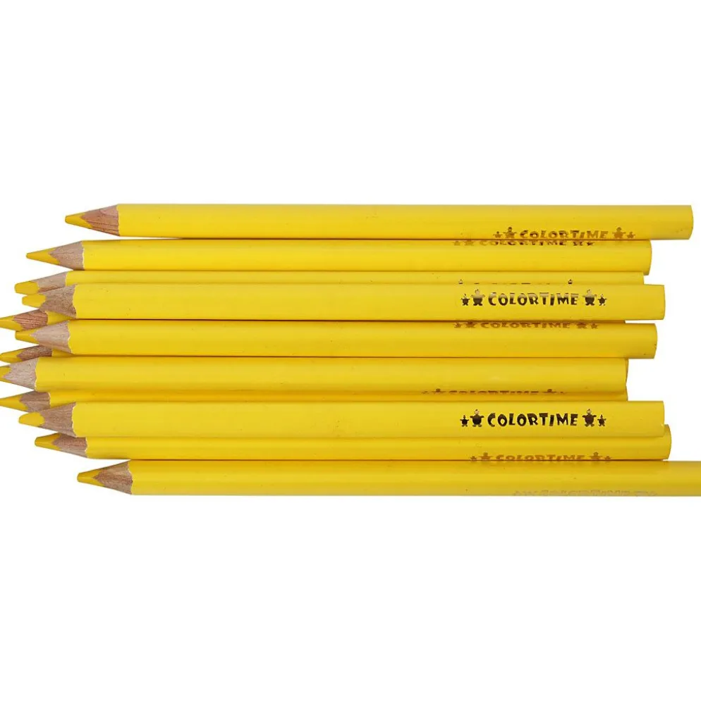Colortime Färgpennor, L: 17,45 cm, kärna 5 mm, JUMBO, gul, 12 st./ 1 förp.