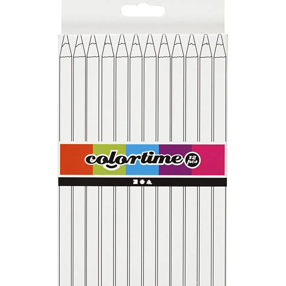 Colortime Färgpennor, L: 17,45 cm, kärna 5 mm, JUMBO, gul, 12 st./ 1 förp.