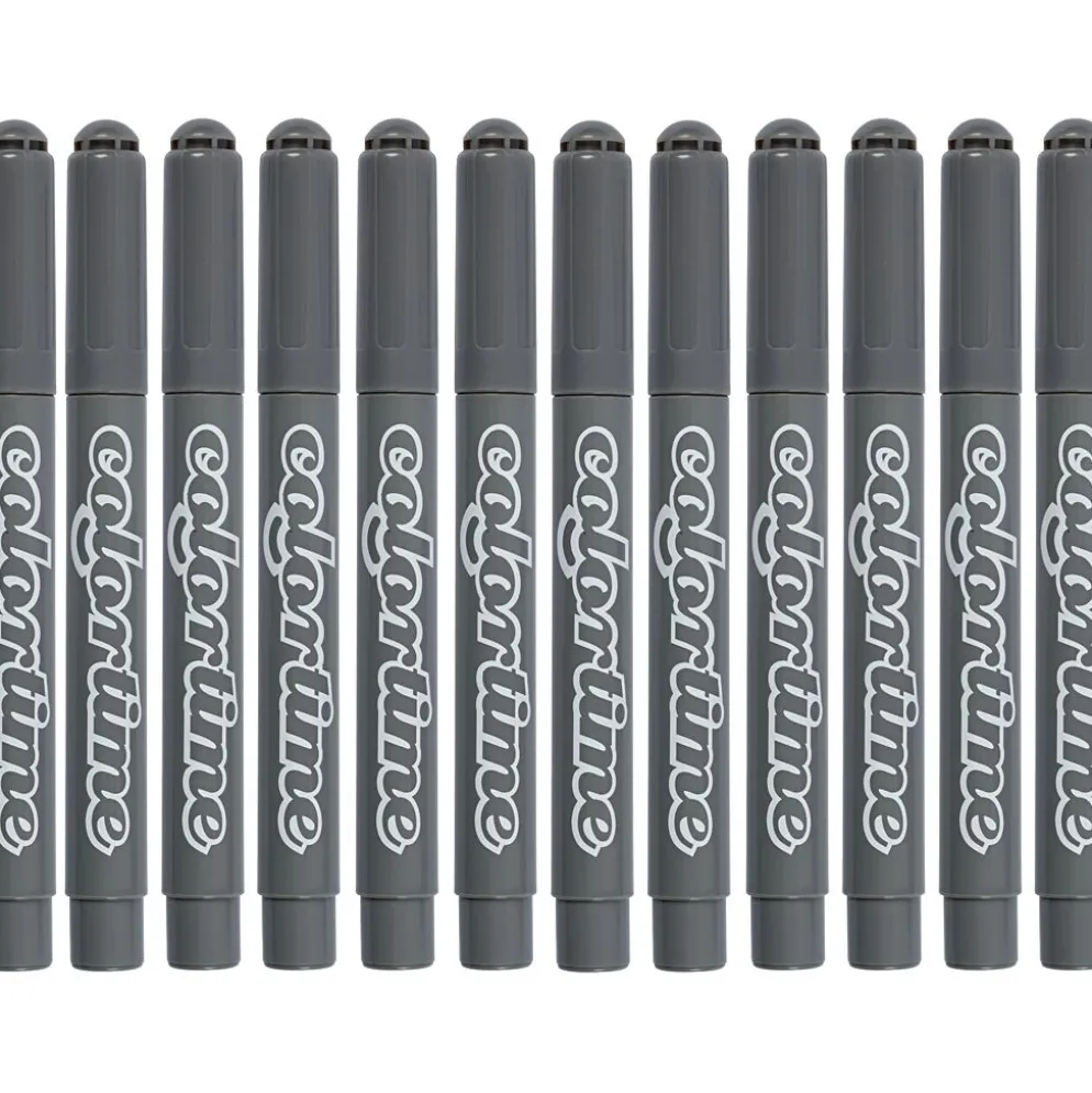 Colortime-pennor, spets 5 mm, grå, 12 st./ 1 förp.
