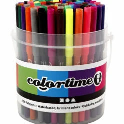 Colortime-pennor, spets 2 mm, mixade färger, 100 st./ 1 hink