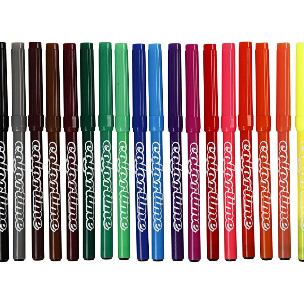 Colortime-pennor, spets 2 mm, mixade färger, 18 st./ 1 förp.