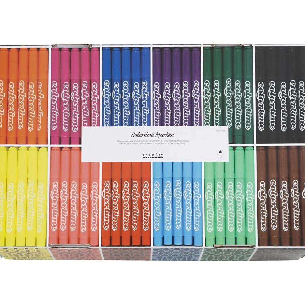 Colortime-pennor, spets 5 mm, standardfärger, 12x24 st., 288 st./ 1 förp.