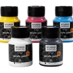Creall Studio Akrylfärg, mixade färger, 5x500 ml/ 1 förp.