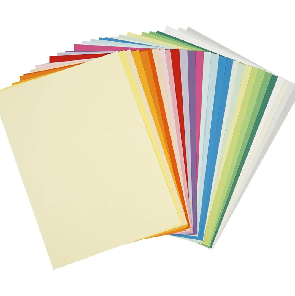 Creativ-papper, A4, ark 210x297 mm, 80 g, mixade färger, 280 mix. ark/ 1 förp.
