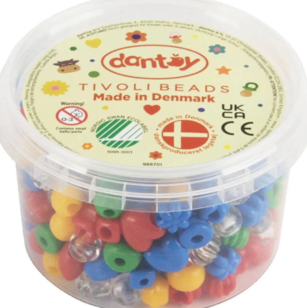 Dantoy pärlor, Dia. 5-8 mm, Hålstl. 4 mm, ca. 280 mix., mixade färger, 280 st./ 1 förp.