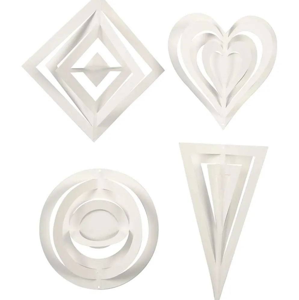 3D-dekorationer, H: 18+22+24 cm, B: 15+18+22 cm, 230 g, vit, 16 st./ 1 förp.