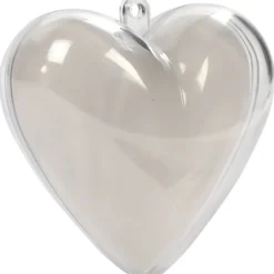 Deko-hjärta, H: 6,5 cm, transparent, 10 st./ 1 förp.