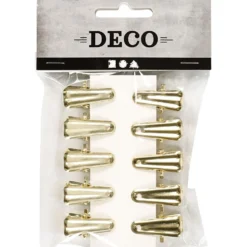 Dekorationsklämma, L: 27 mm, B: 14 mm, guld, 10 st./ 1 förp.