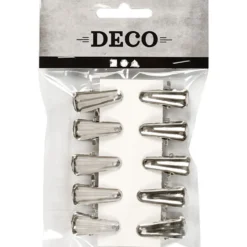 Dekorationsklämma, L: 27 mm, B: 14 mm, silver, 10 st./ 1 förp.