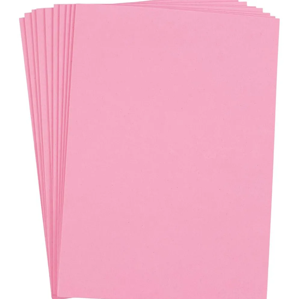 Dekorgummi, A4, ark 210x297 mm, tjocklek 2 mm, rosa, 10 ark/ 1 förp.