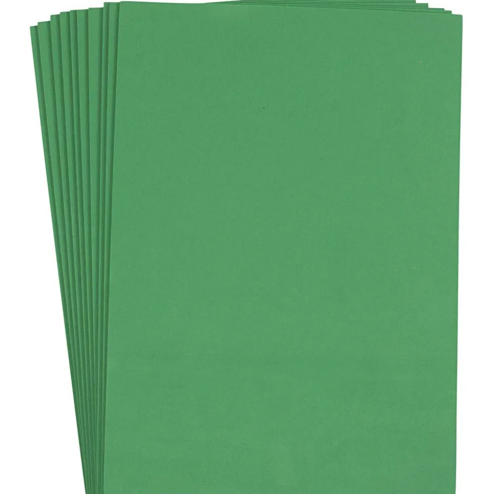 Dekorgummi, A4, ark 210x297 mm, tjocklek 2 mm, mörkgrön, 10 ark/ 1 förp.