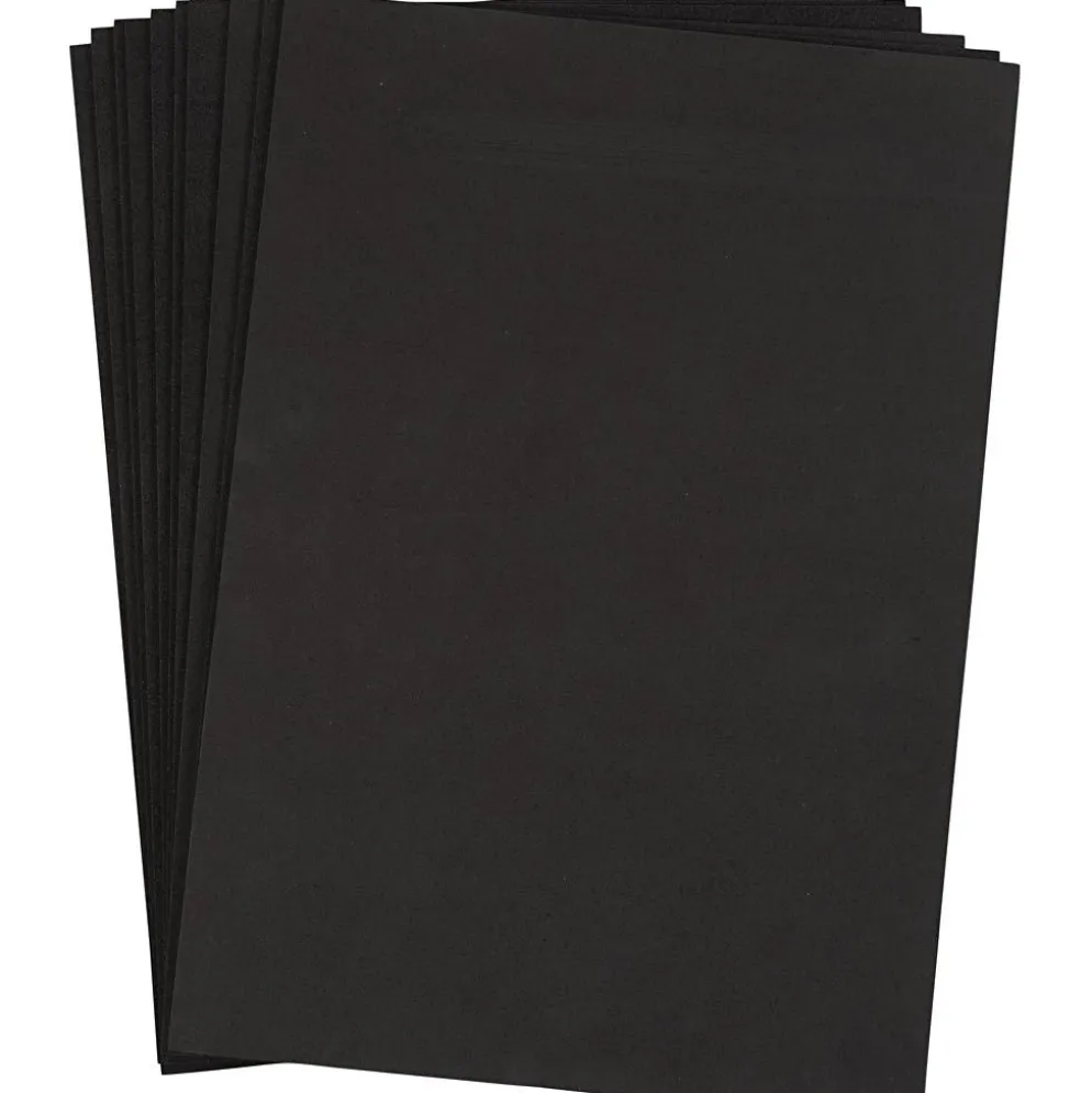 Dekorgummi, A4, ark 210x297 mm, tjocklek 2 mm, svart, 10 ark/ 1 förp.