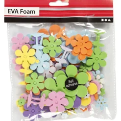 Dekorgummiblommor, Blommor, stl. 10-60 mm, tjocklek 2 mm, mixade färger, 100 st./ 1 förp.
