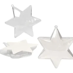 Dekostjärna, H: 10 cm, transparent, 5 st./ 1 förp.