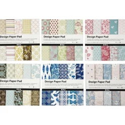 Designpapper, ark 15,2x15,2 cm, 120 g, mixade färger, 300 ark, 6x50 ark/ 1 förp.