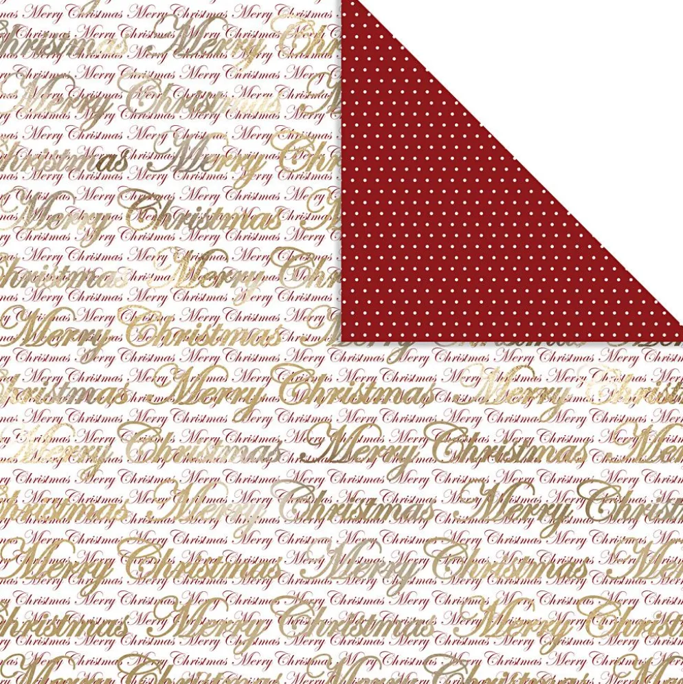 Designpapper, god jul och prickar, ark 30,5x30,5 cm, 180 g, guld, 3 ark/ 1 förp.