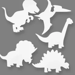 Dinosaurier, H: 15-22 cm, B: 24-25 cm, 230 g, vit, 16 st./ 1 förp.
