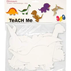 Dinosaurier, H: 15-22 cm, B: 24-25 cm, 230 g, vit, 16 st./ 1 förp.