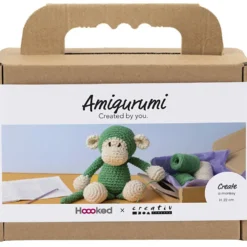 DIY Kit Amigurumi , Apa, grön, off white, 1 förp.