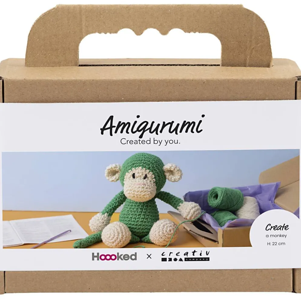 DIY Kit Amigurumi , Apa, grön, off white, 1 förp.