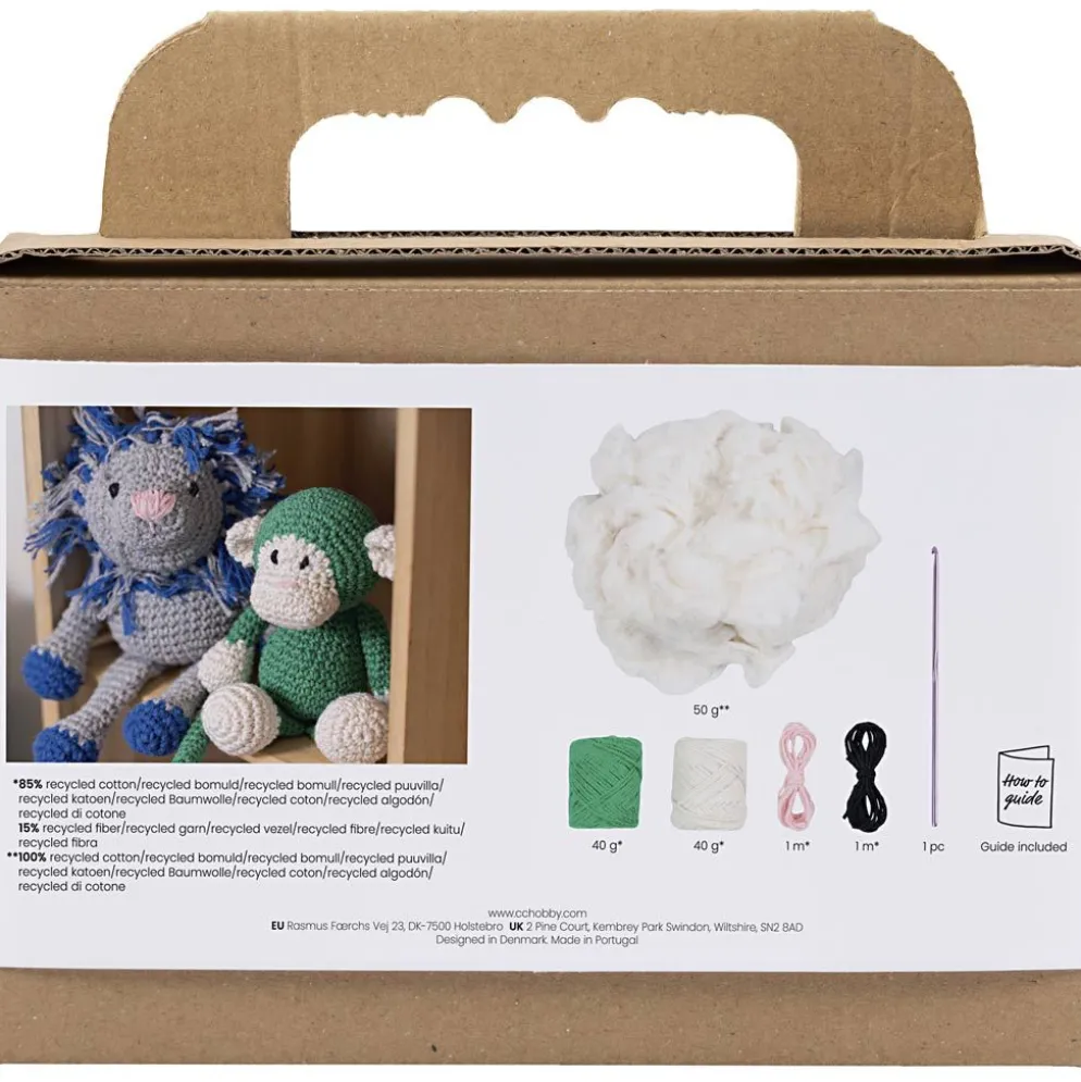 DIY Kit Amigurumi , Apa, grön, off white, 1 förp.