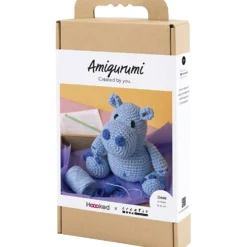 DIY Kit Amigurumi , Flodhäst, blå, ljusblå, 1 förp.