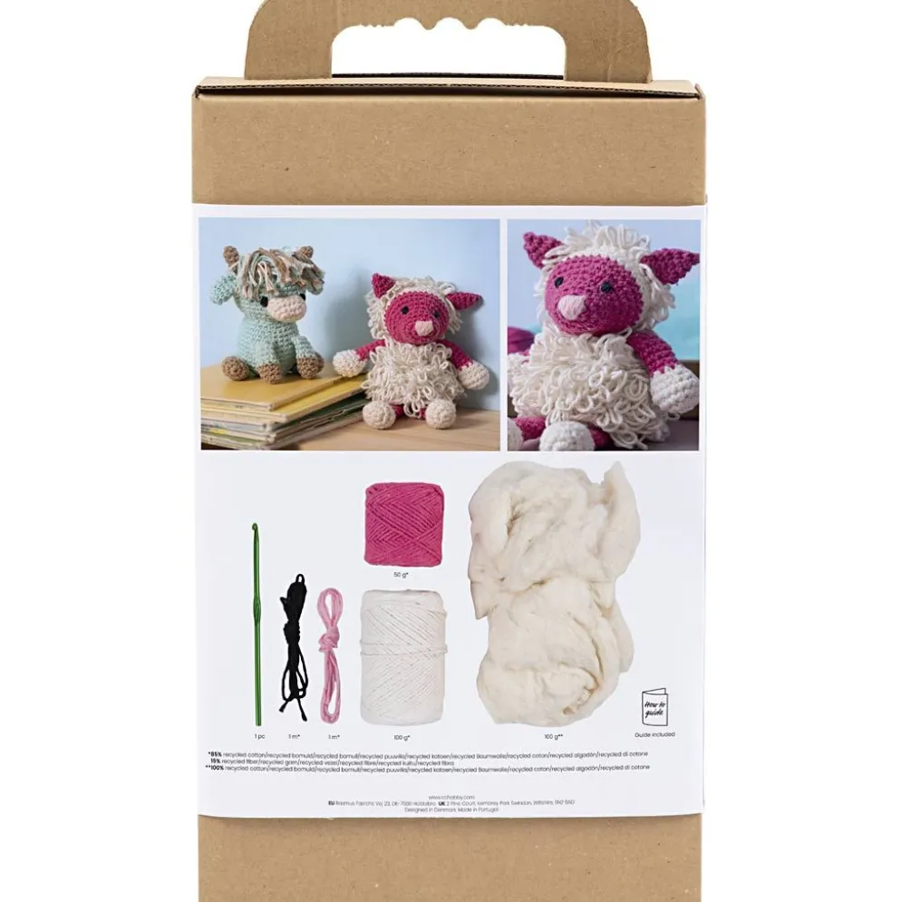 DIY Kit Amigurumi , Får, rosa, off white, 1 förp.