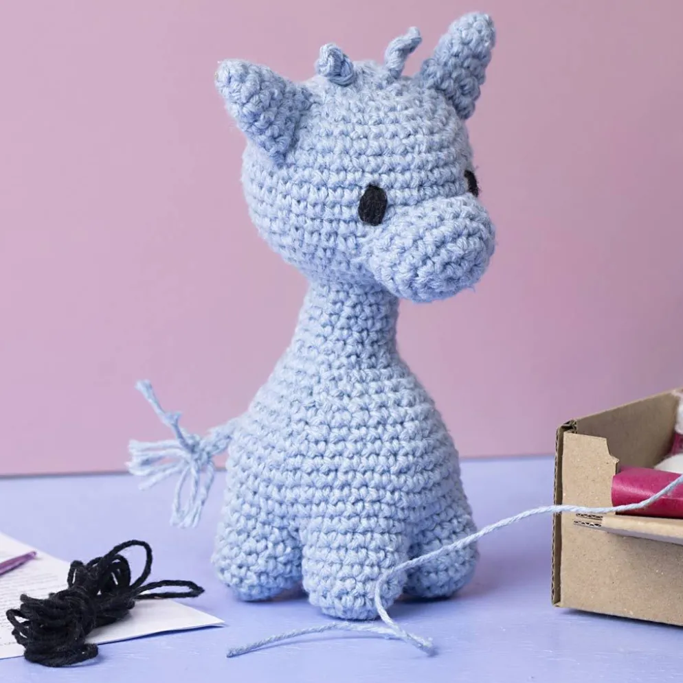 DIY Kit Amigurumi , Giraff, ljusblå, 1 förp.