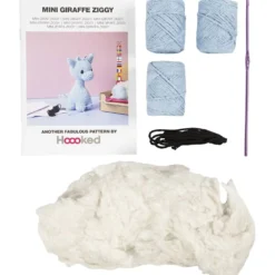 DIY Kit Amigurumi , Giraff, ljusblå, 1 förp.
