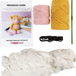DIY Kit Amigurumi , Igelkott, ljusrosa, varm gul, 1 förp.