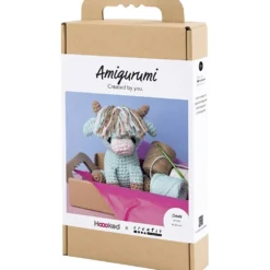DIY Kit Amigurumi , Ko, beige, mint, 1 förp.