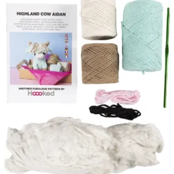 DIY Kit Amigurumi , Ko, beige, mint, 1 förp.