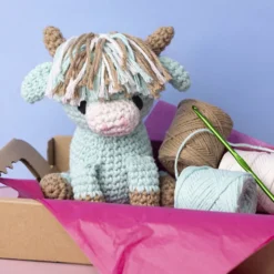 DIY Kit Amigurumi , Ko, beige, mint, 1 förp.