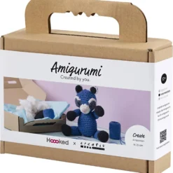 DIY Kit Amigurumi , Raccoon, svart, blå, 1 förp.