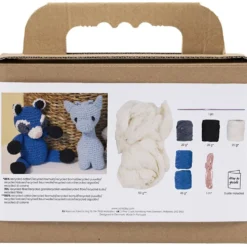 DIY Kit Amigurumi , Raccoon, svart, blå, 1 förp.