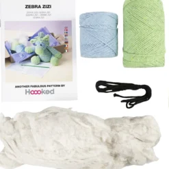 DIY Kit Amigurumi , Zebra , ljusblå, ljusgrön, 1 förp.