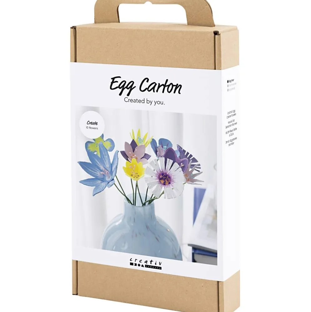 DIY Kit Blommor av Äggkartong, pastellfärger, 1 förp.