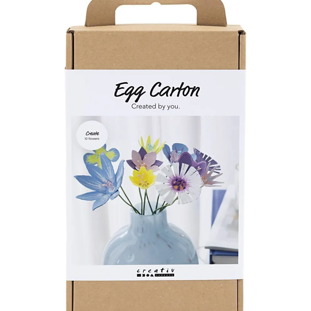 DIY Kit Blommor av Äggkartong, pastellfärger, 1 förp.