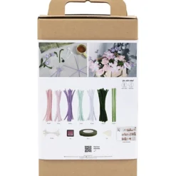 DIY Kit Blommor av Piprensare, Blommor, pastellfärger, 1 förp.