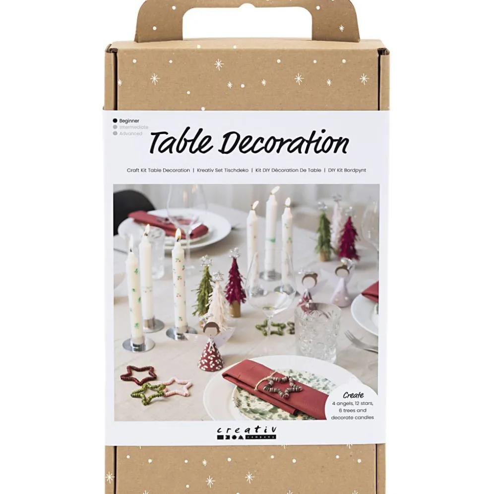 DIY Kit Bordsdekorationer, Änglar, julgranar, stjärnor, mixade färger, 1 förp.