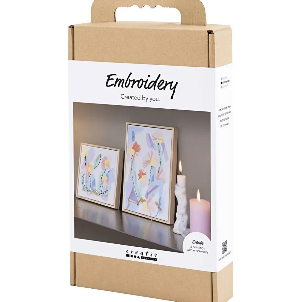 DIY Kit Broderi, Bilder, pastellfärger, 1 förp.