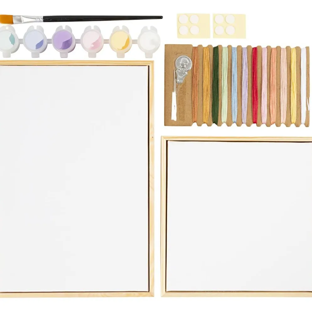 DIY Kit Broderi, Bilder, pastellfärger, 1 förp.