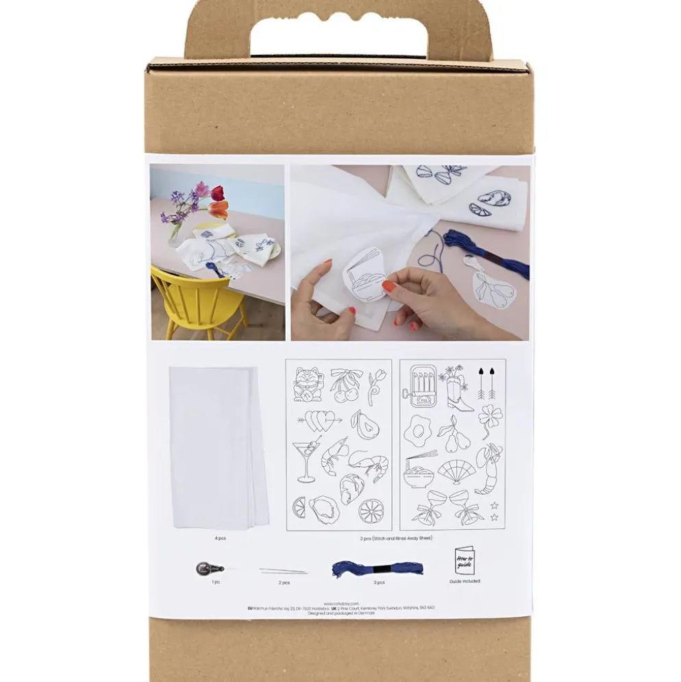 DIY Kit Broderi, Servetter, off white, 1 förp.