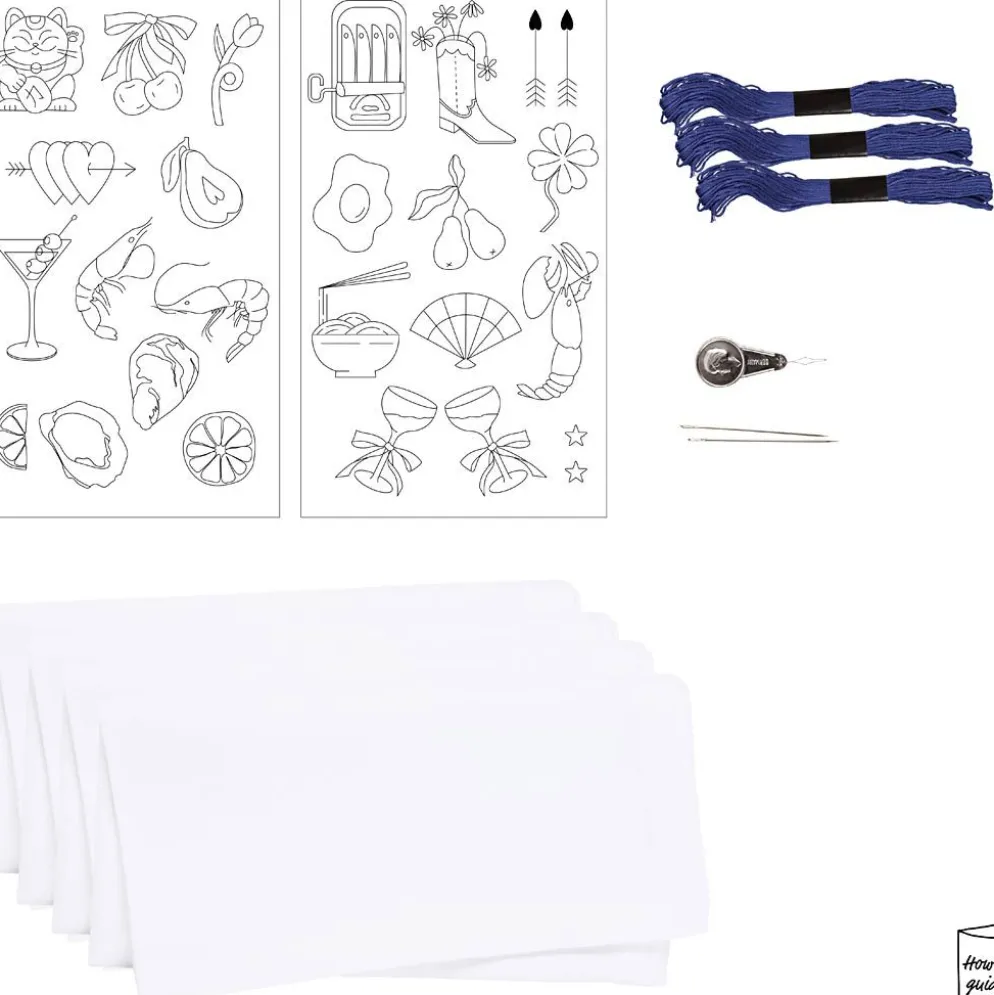 DIY Kit Broderi, Servetter, off white, 1 förp.