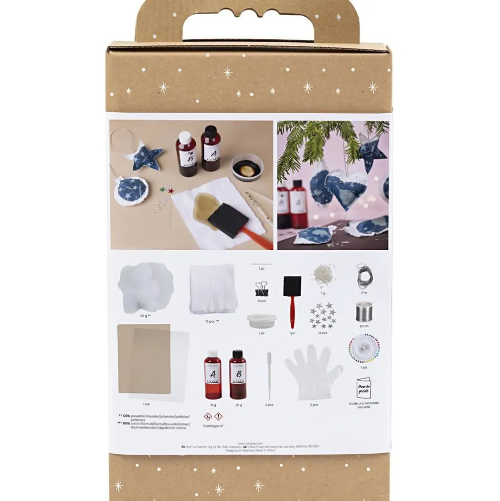 DIY Kit Cyanotypi, Julpynt, blå, silver, 1 förp.