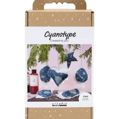 DIY Kit Cyanotypi, Julpynt, blå, silver, 1 förp.