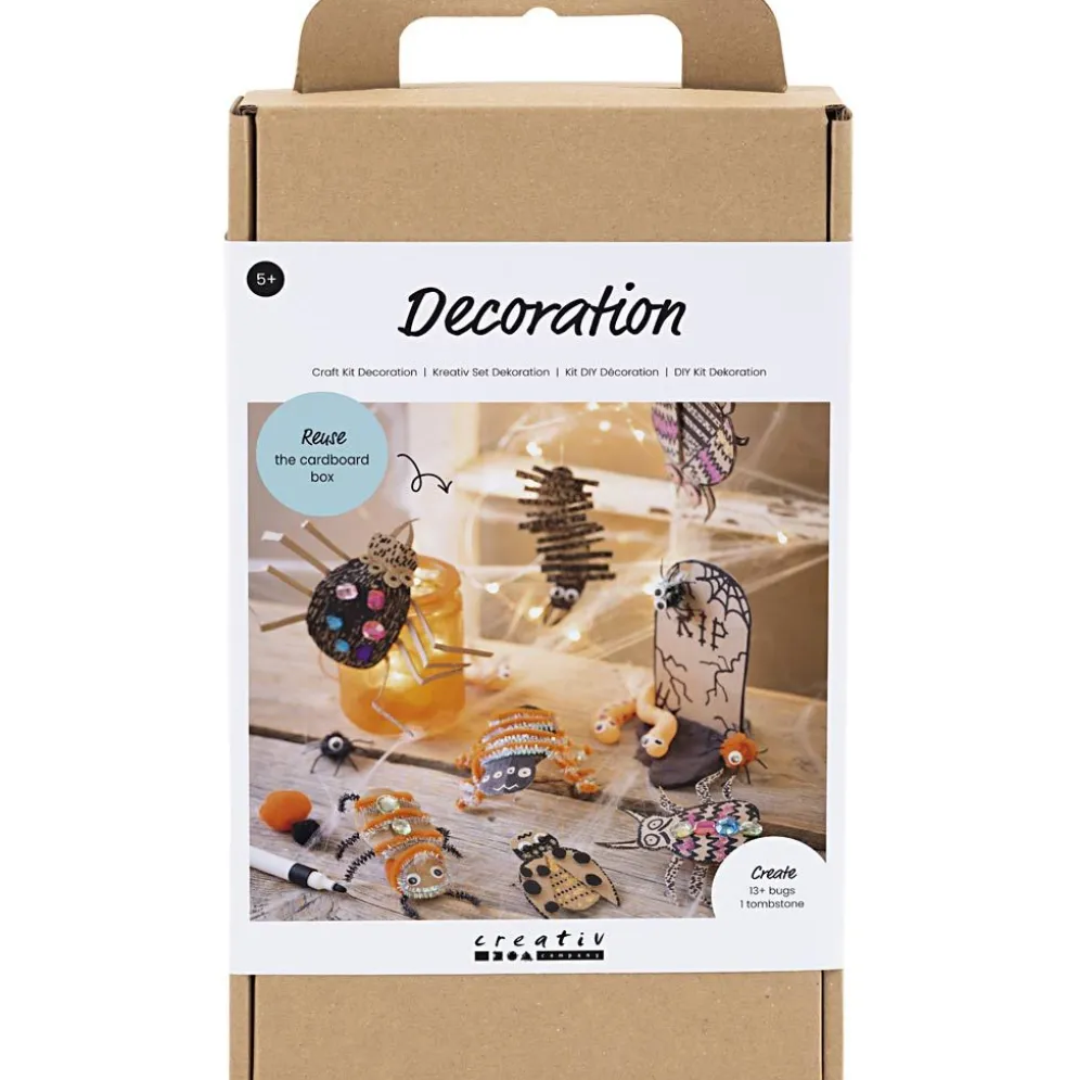 DIY Kit Dekoration, Insekter, maskar och gravstenar, mixade färger, 1 förp.