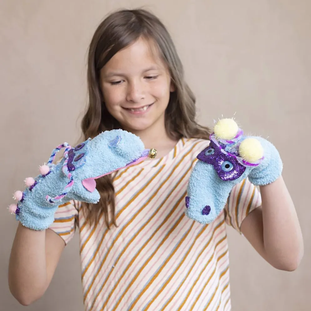 DIY Kit Dekoration, Sock Monster, mixade färger, 1 förp.