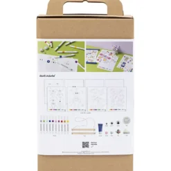 DIY Kit Färgläggning, Fjäril och robot, glada färger, 1 förp.